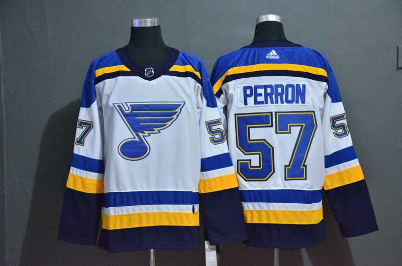 Blues 57 David Perron White Adidas Jersey,We sell and wholesale Blues 57 David Perron White Adidas Jersey on line form chian!